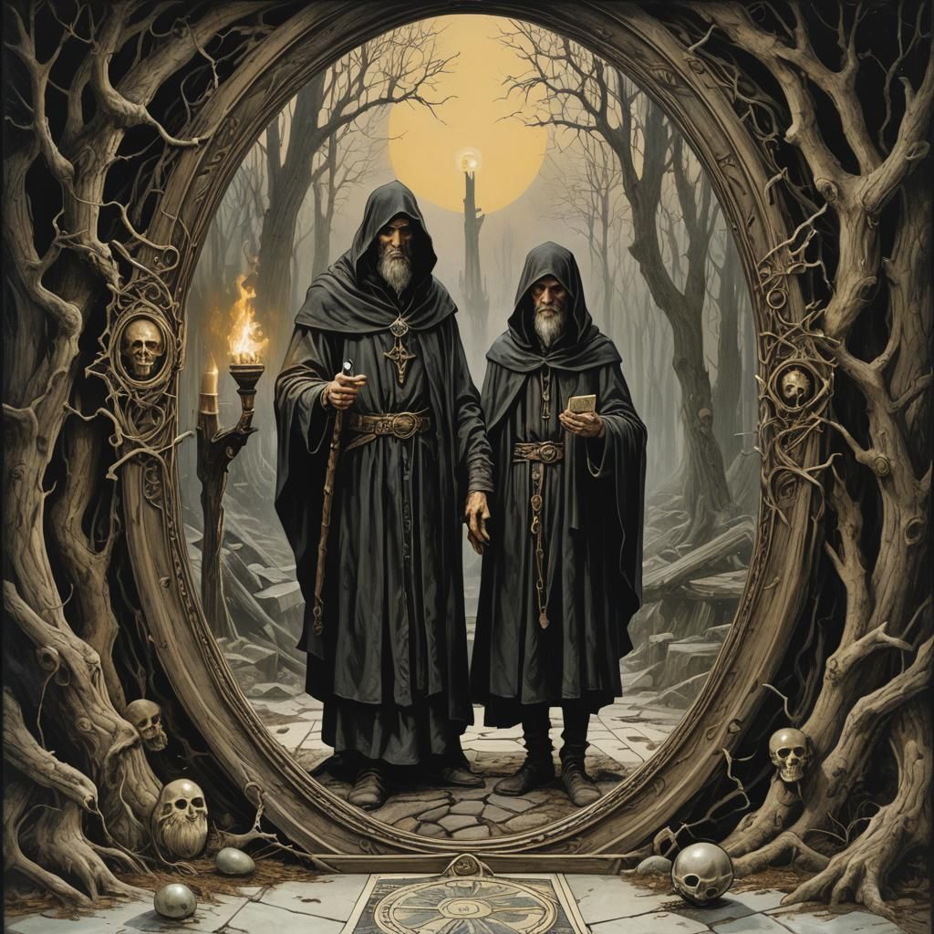 Sinister Hermit Tarot Card Illustration