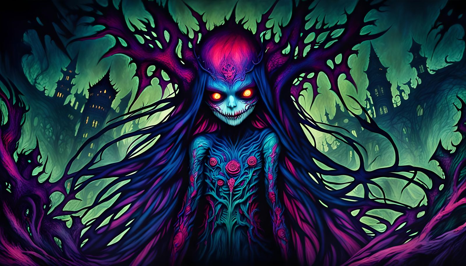 Creepy Bloody Banshee in Dark Hour Hues