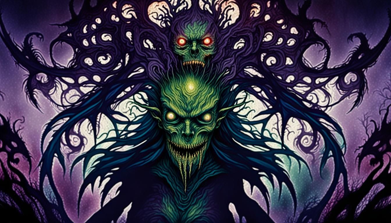 Creepy Bloody Banshee in Dark Hour Hues