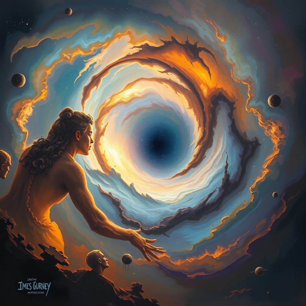 The Iris Nebula: A Celestial Oil Painting