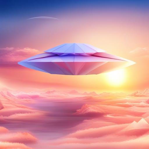 Origami Flying Saucer Papercraft in 8K