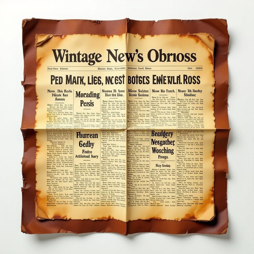 Vintage 1912 Newspaper in McCurry Photography Style