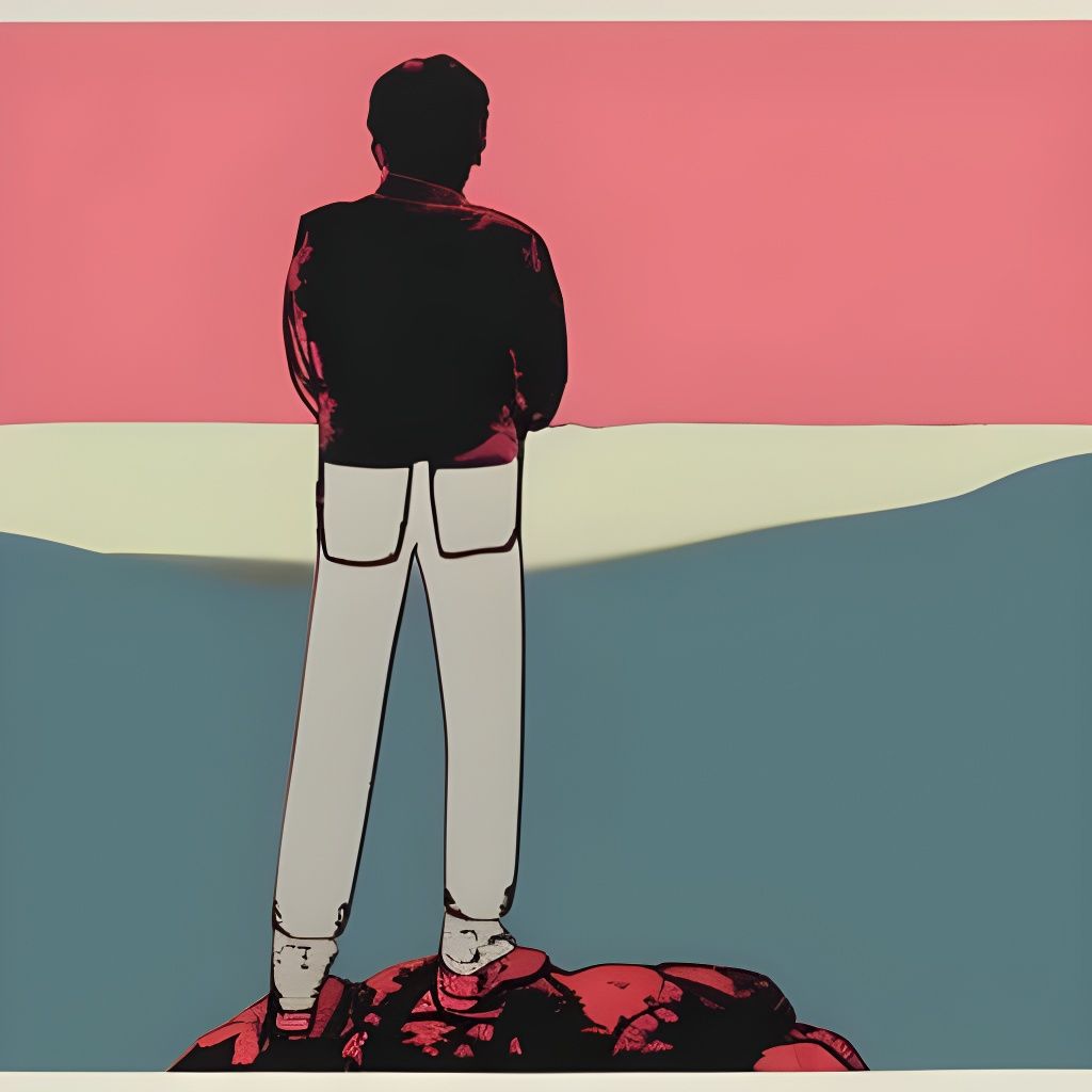 Wanderer Above the Sea of Fog in Pop Art Style
