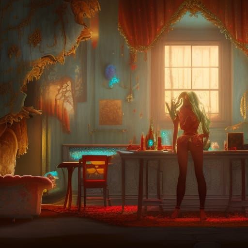 Fantastical Hotel Suite in Detailed Matte Painting