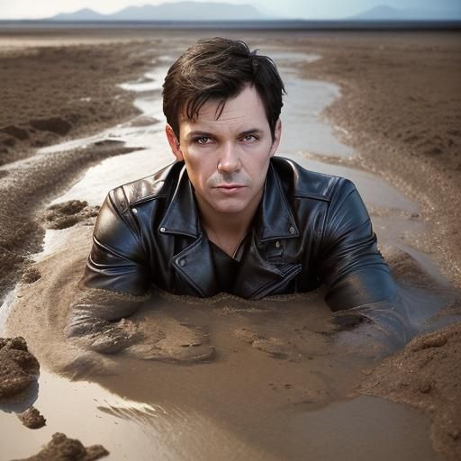 Man in Leather Sinking: Professional Portrait