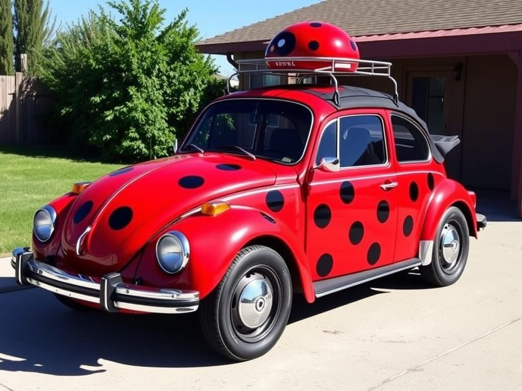 Red Ladybug Volkswagen Beetle Custom Car