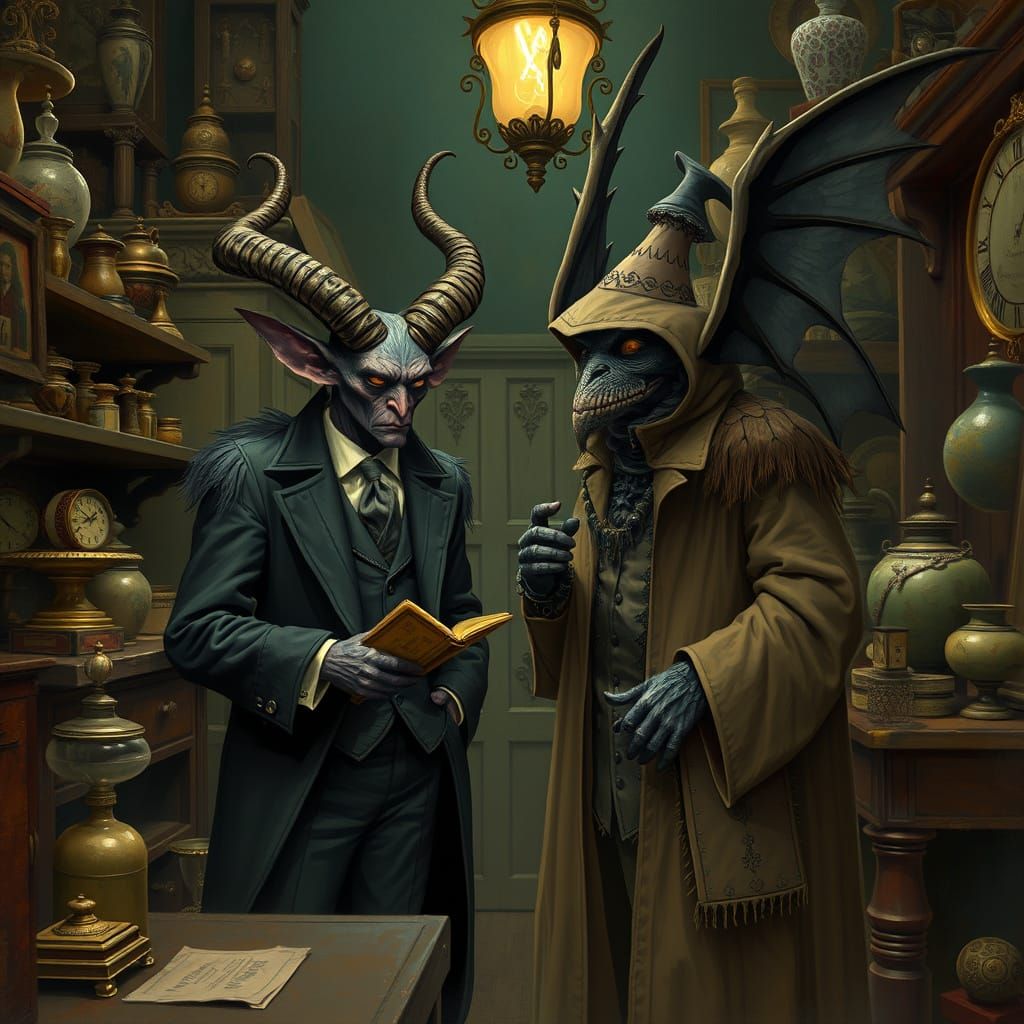 Krampus and Mothman in Vintage Antiques