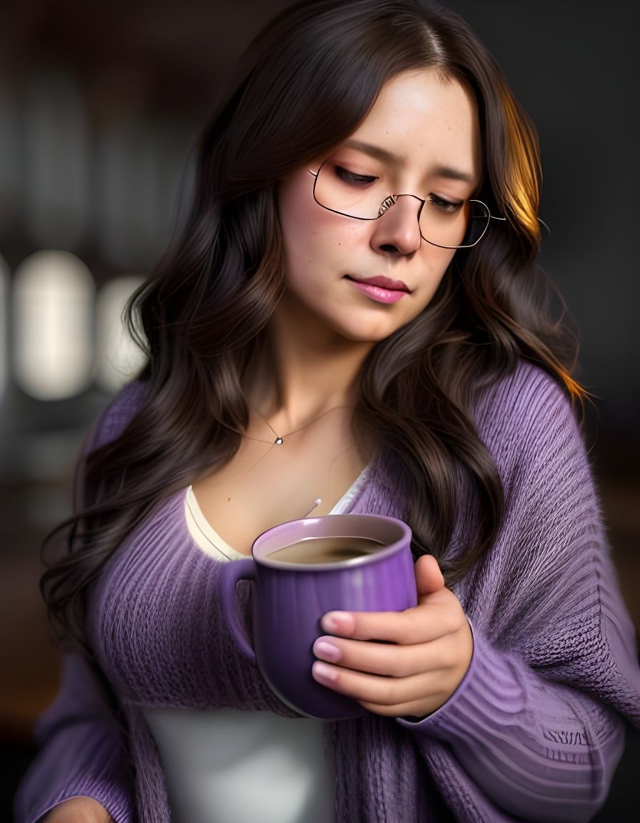 Sleepy Lady Sipping Cocoa: Volumetric Lighting Portrait