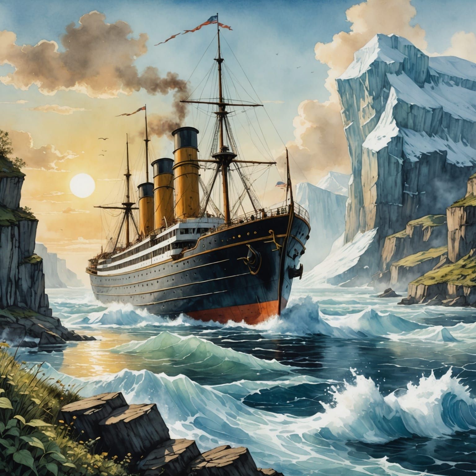 Titanic Sails into the Sun: Jean-Baptiste Monge Style
