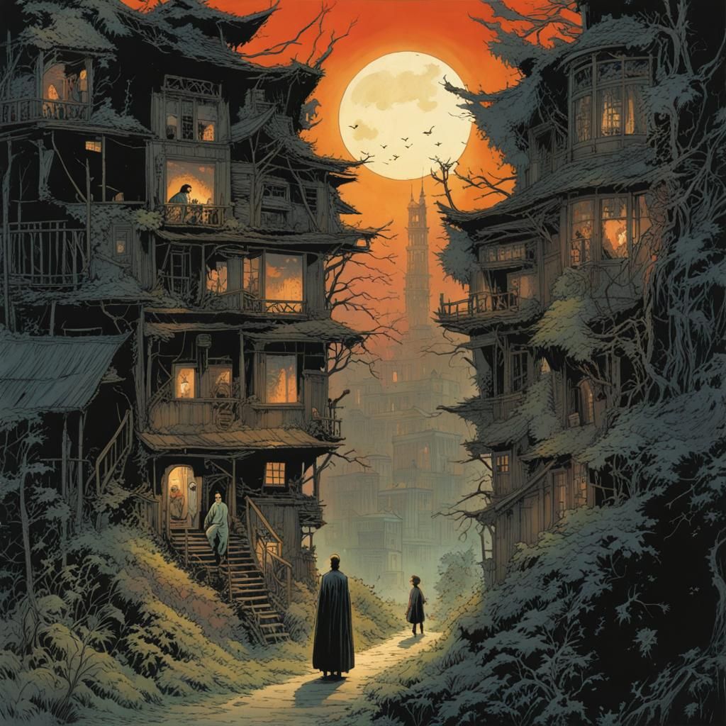 Assiduous Figure in Horror Comic Style