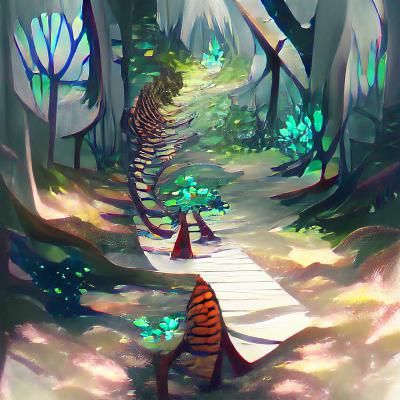 Sunlit Path Through a Lush Forest