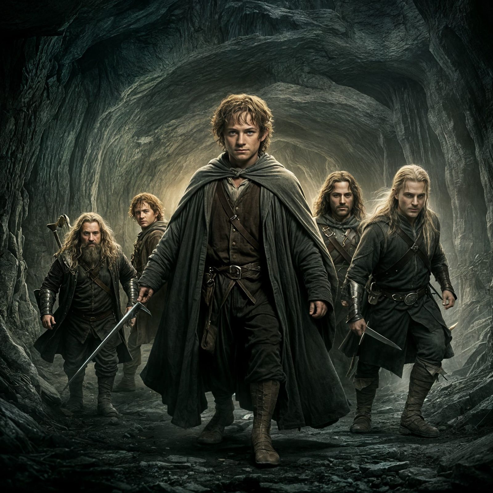 Fellowship Adventuring Through Mines of Khazad-dûm