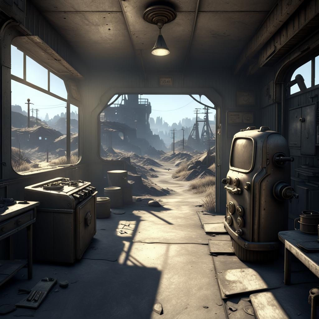 Fallout Inspired Scene with 3D Shading