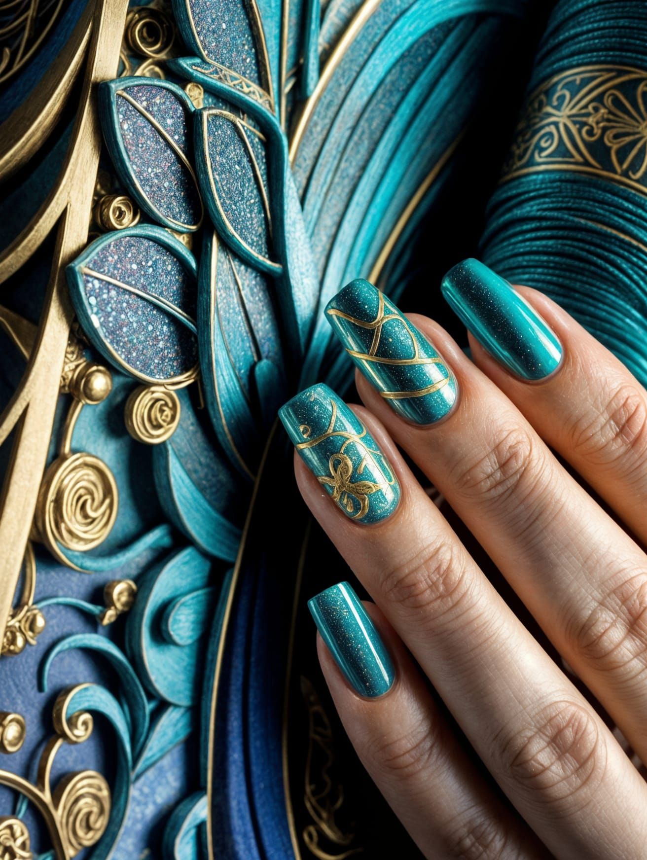 Whimsical Nail Art in Vibrant Digital Colors