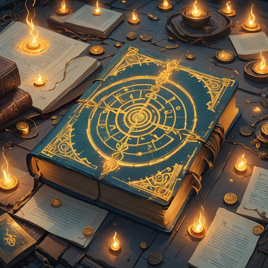 Glowing Magical Book in Fantasy Art Style