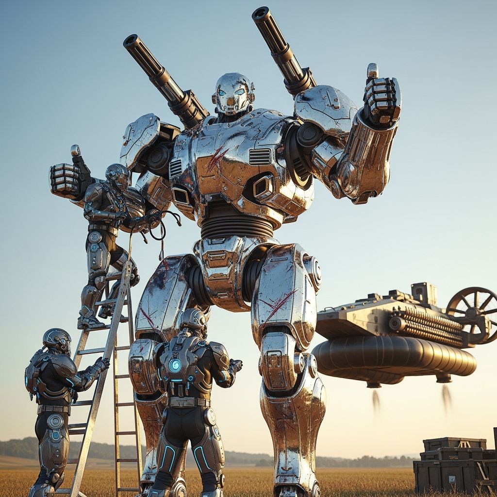 Chrome Mech Victory in Unreal Engine 5