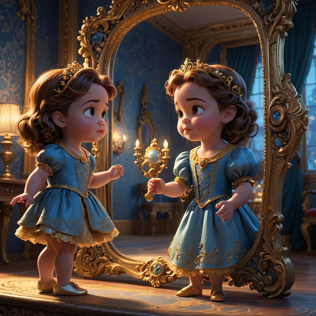 Baby Belle Sees Future Self: Pixar Concept Art