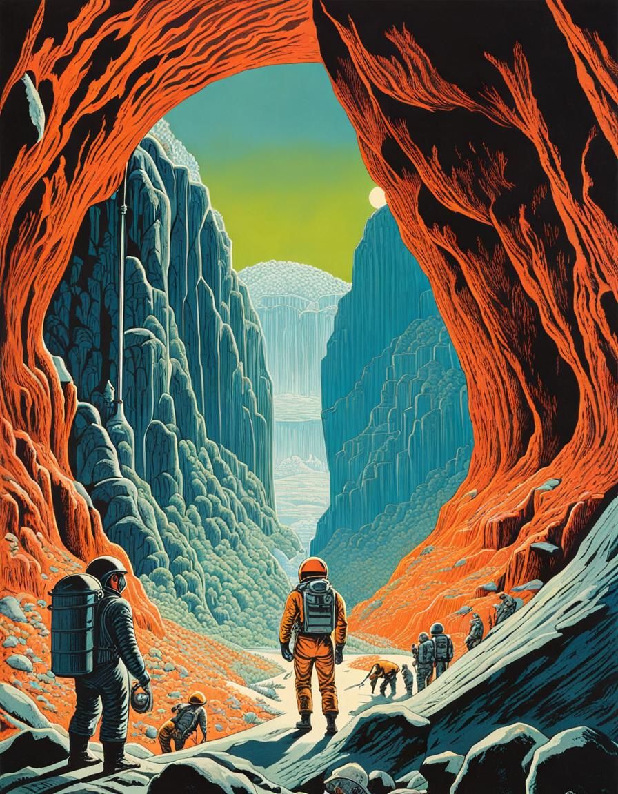 Crystal Caves: Mid-Century Modern Poster Art
