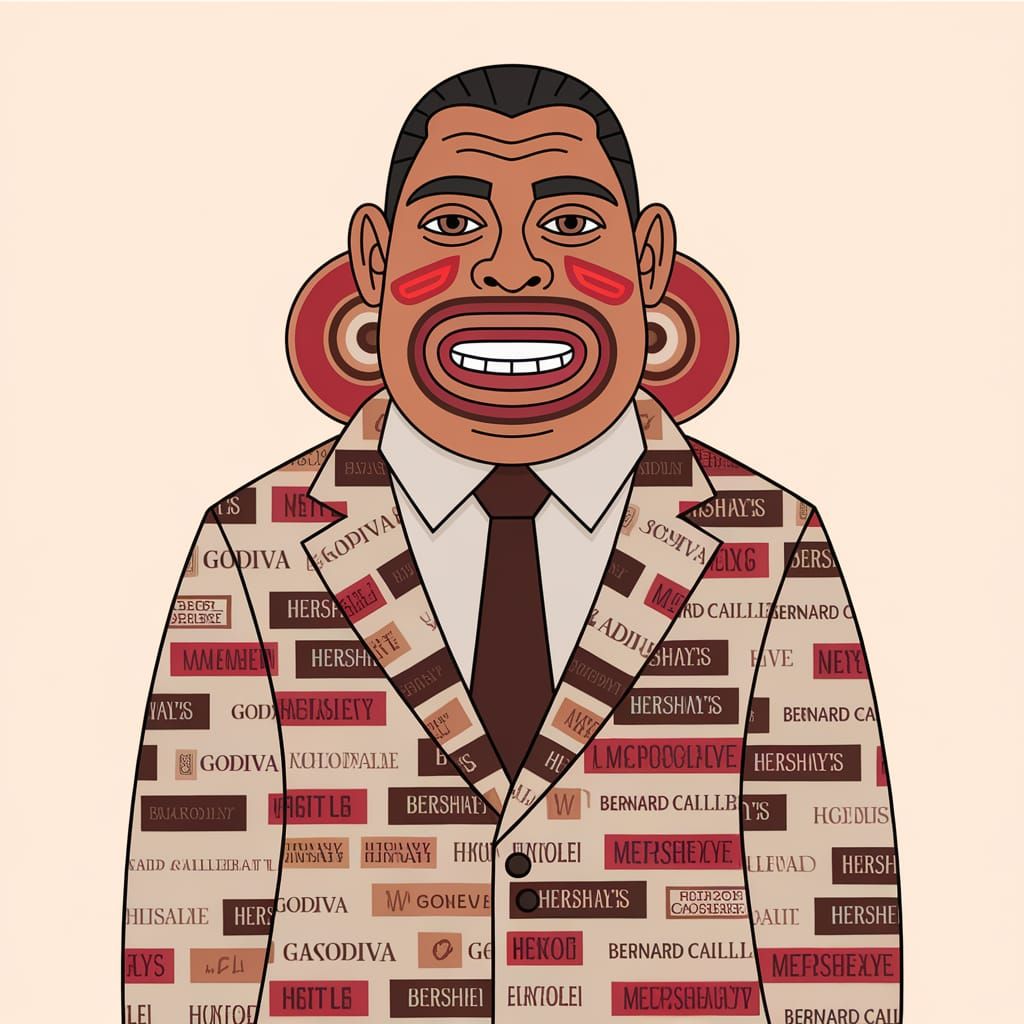 A Mayan deity saunters over. He actually wears a suit patter...