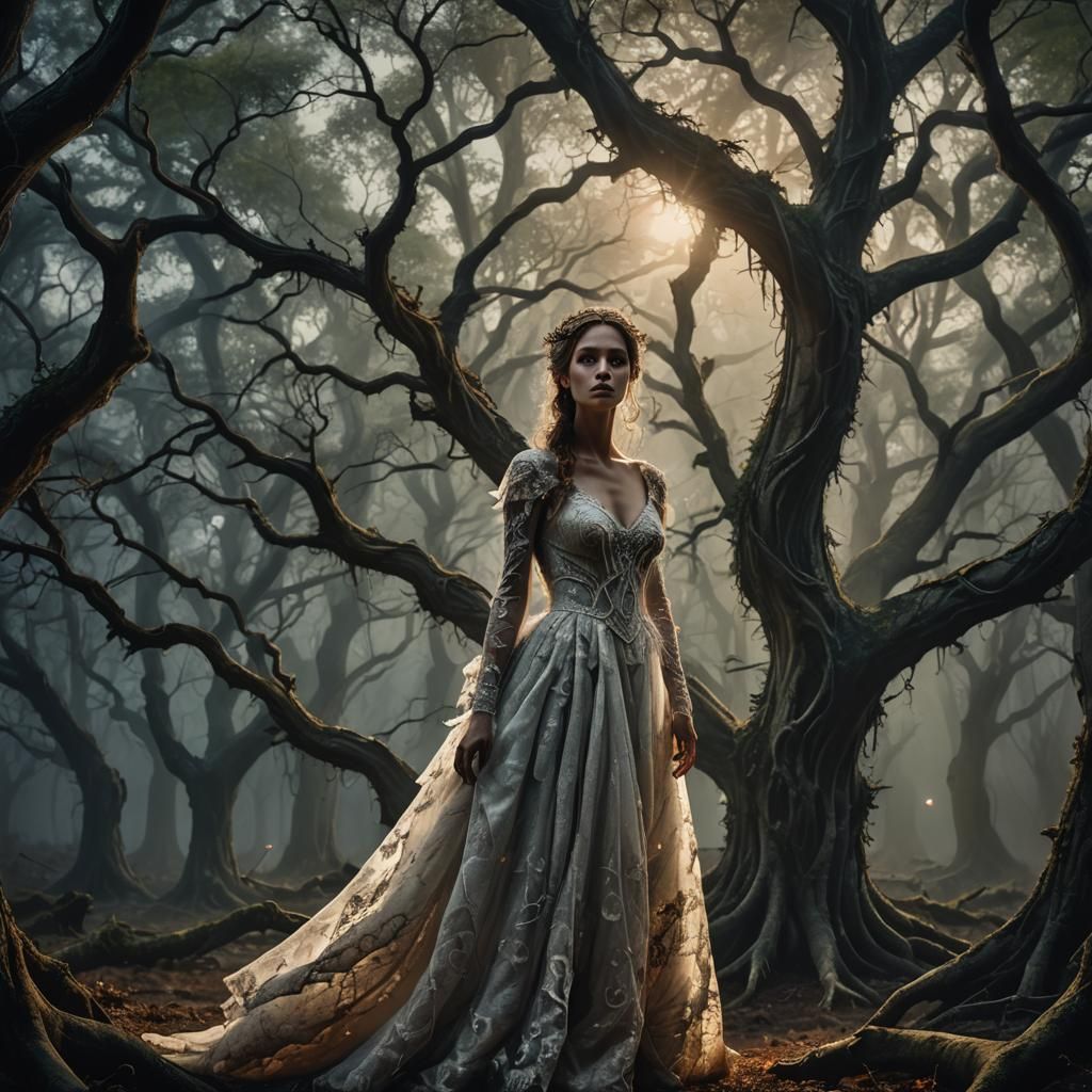 Ethereal Corpse Bride in Dark Fantasy Illustration