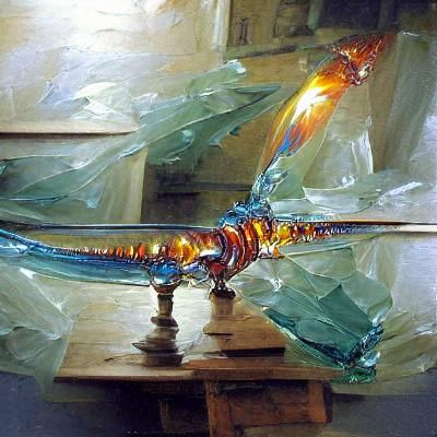 Glass Dragon Sword as Oil Painting