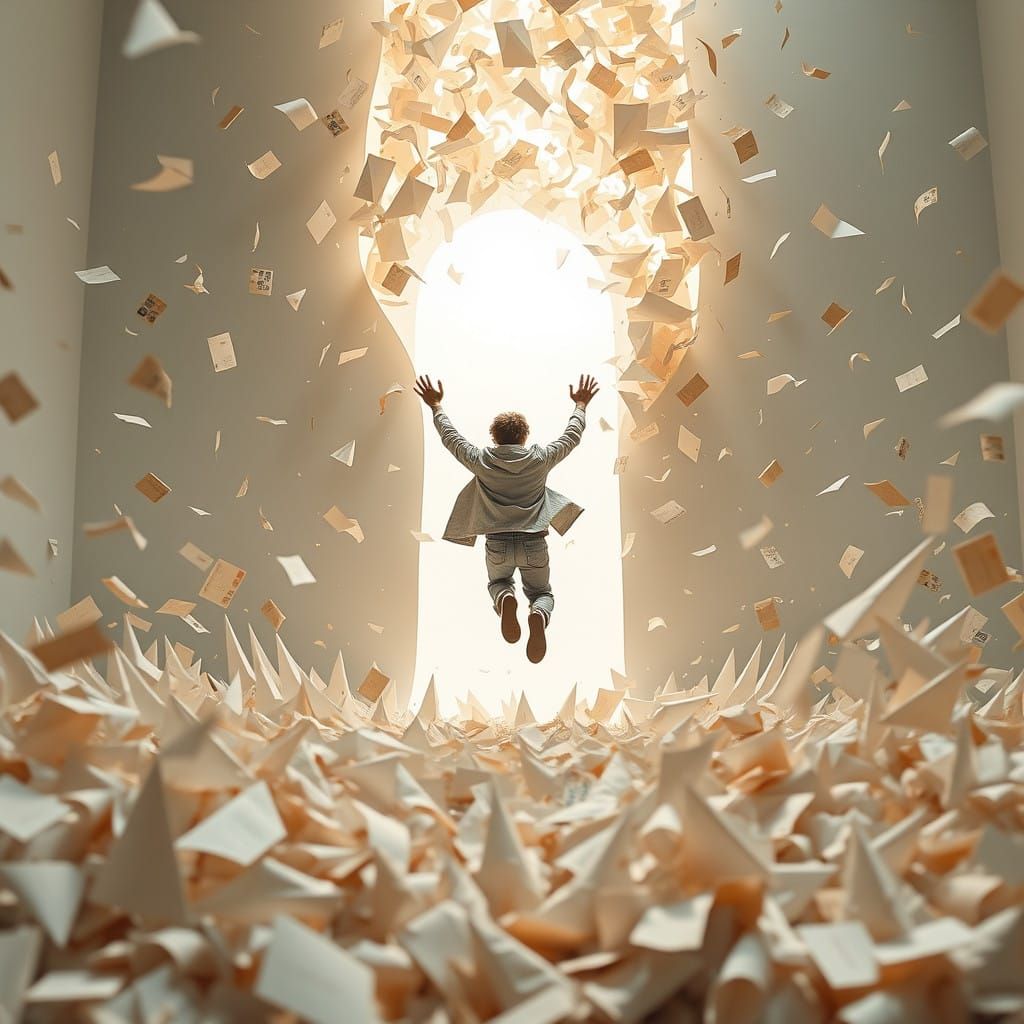 Ethereal Escape Through Shimmering Portal