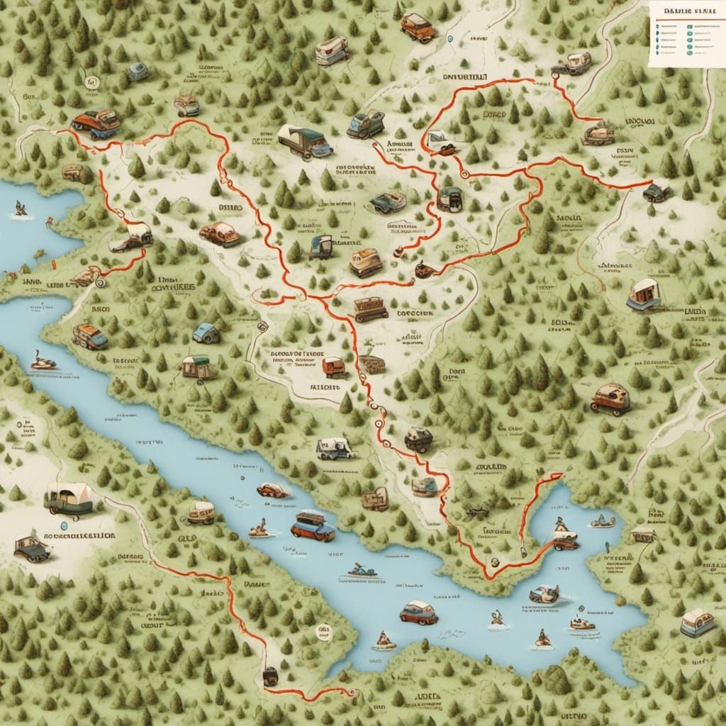 <lora:SuperHyperrealism:1.0> a route map mapped out with a s...