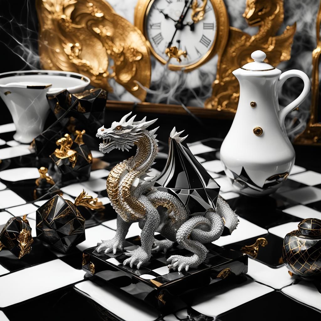 Diamond Tulip on Steam Train in Maximalist Style