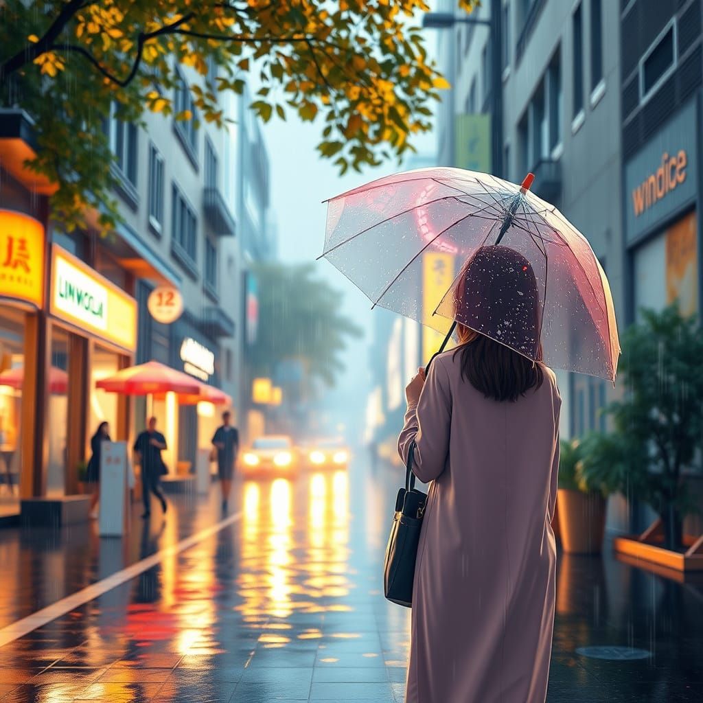 Rainy Day Anime Scene in 3D