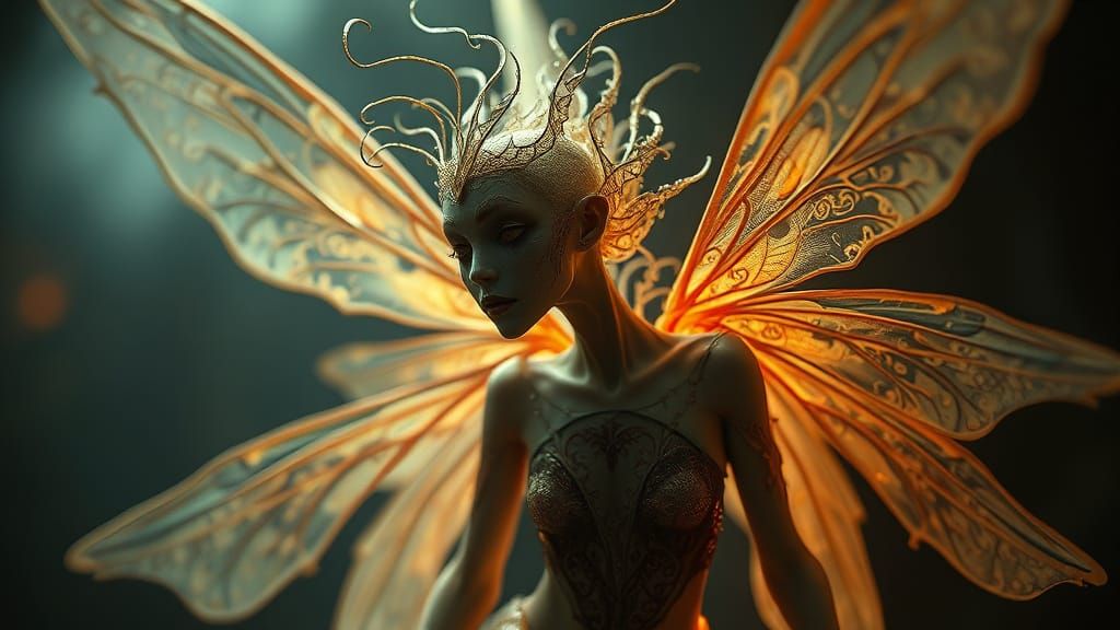 Mystical Fairy in Chiaroscuro Realism