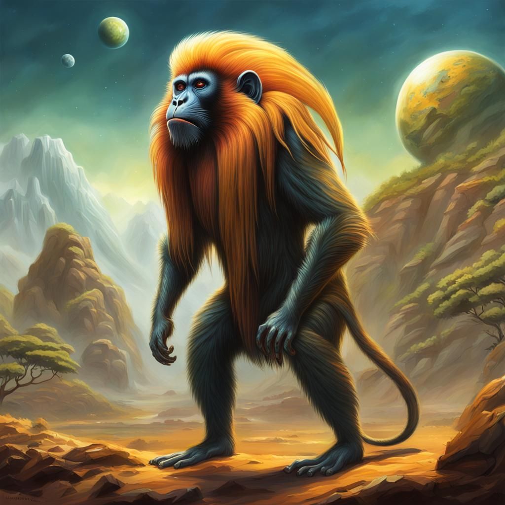 Exotic Alien Planet with Mandrill Creatures: Xenobiology Con...