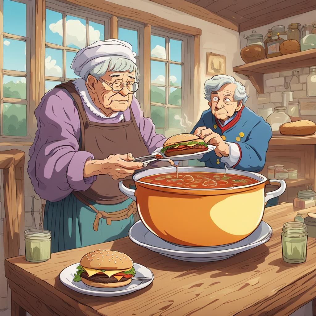 Grandma's Soup Rejection: King Siegfried's Cartoon Anime Cho...