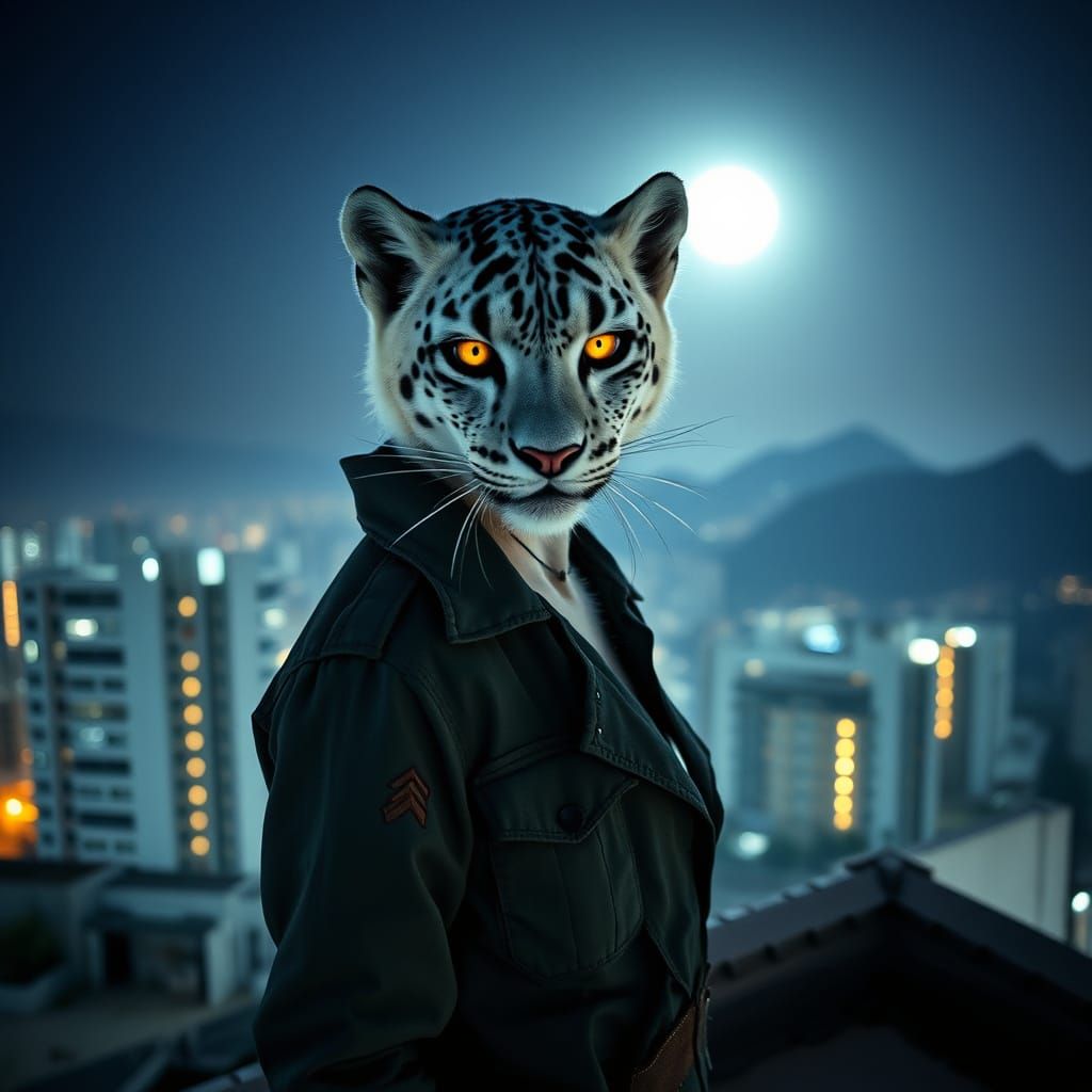 Snow Leopard Vampire in Rio, Cinematic Style