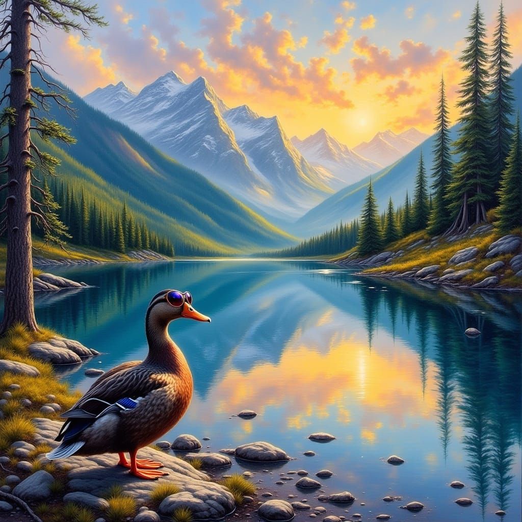 a duck wearing sunglasses