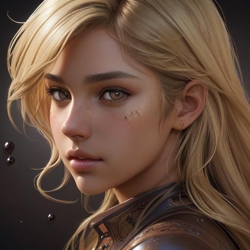 Beautiful Blonde Woman Portrait in Hyperrealistic Style