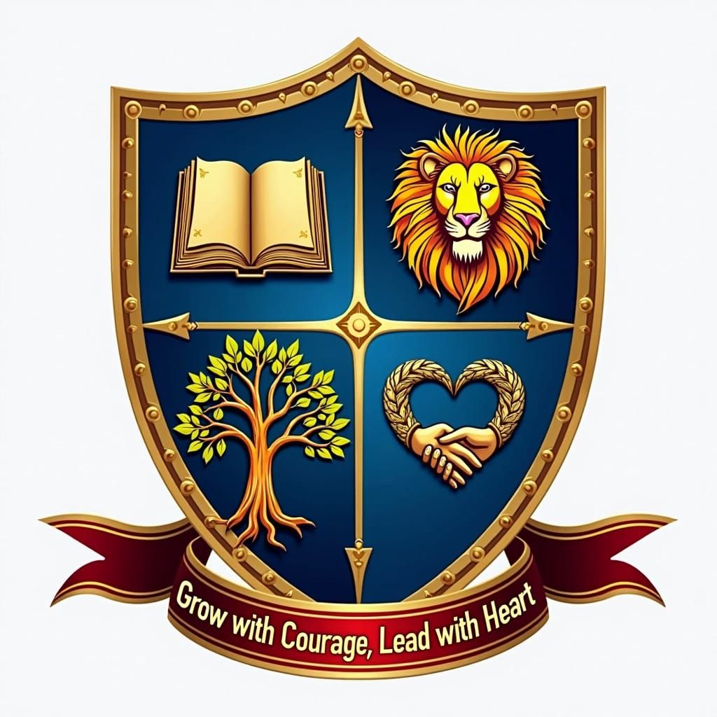 Medieval Shield of Courage, Learning, and Growth in Elegant ...