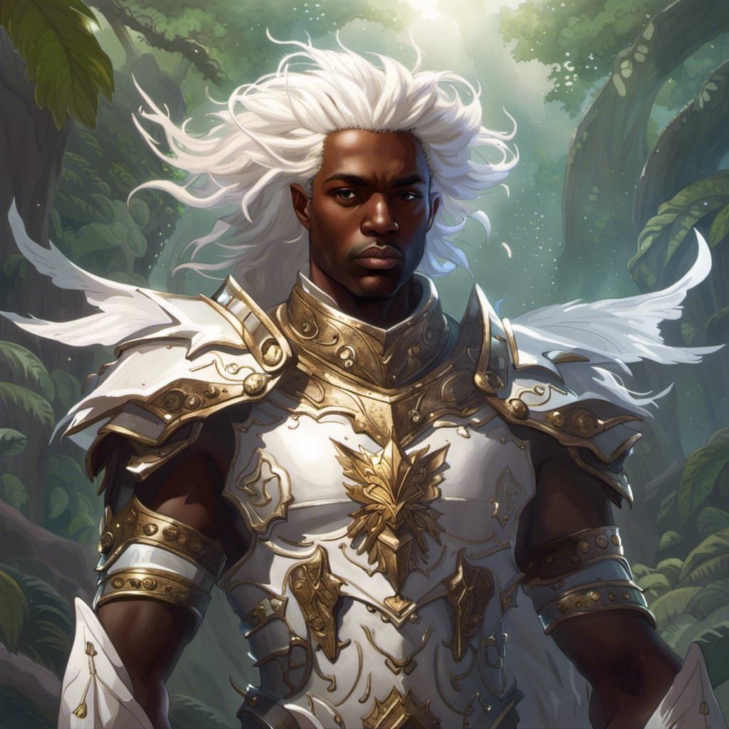 Dark Fantasy Fairy Prince in White Armor