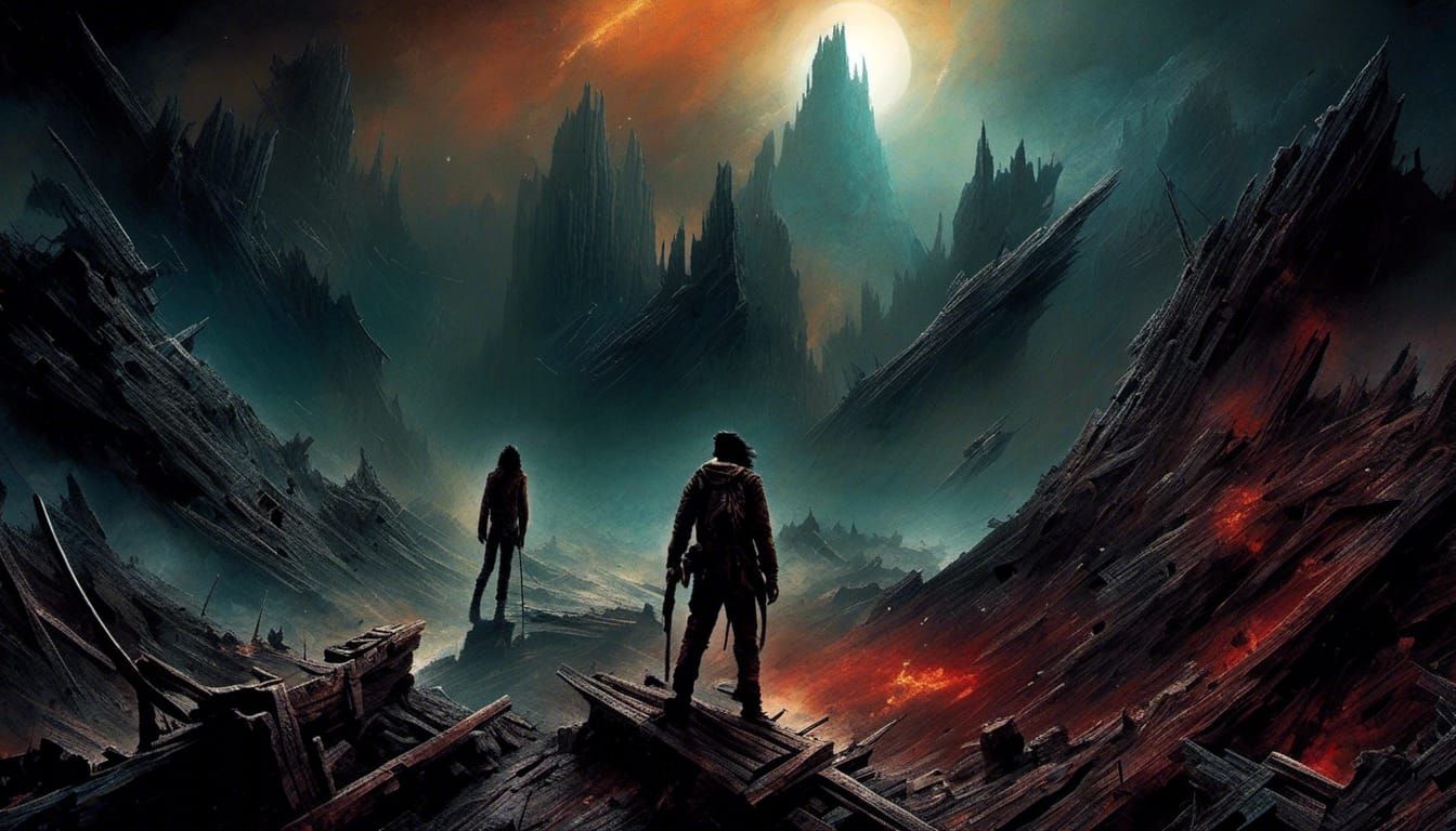 Eerie Cosmic Horror Masterpiece with Deep Background