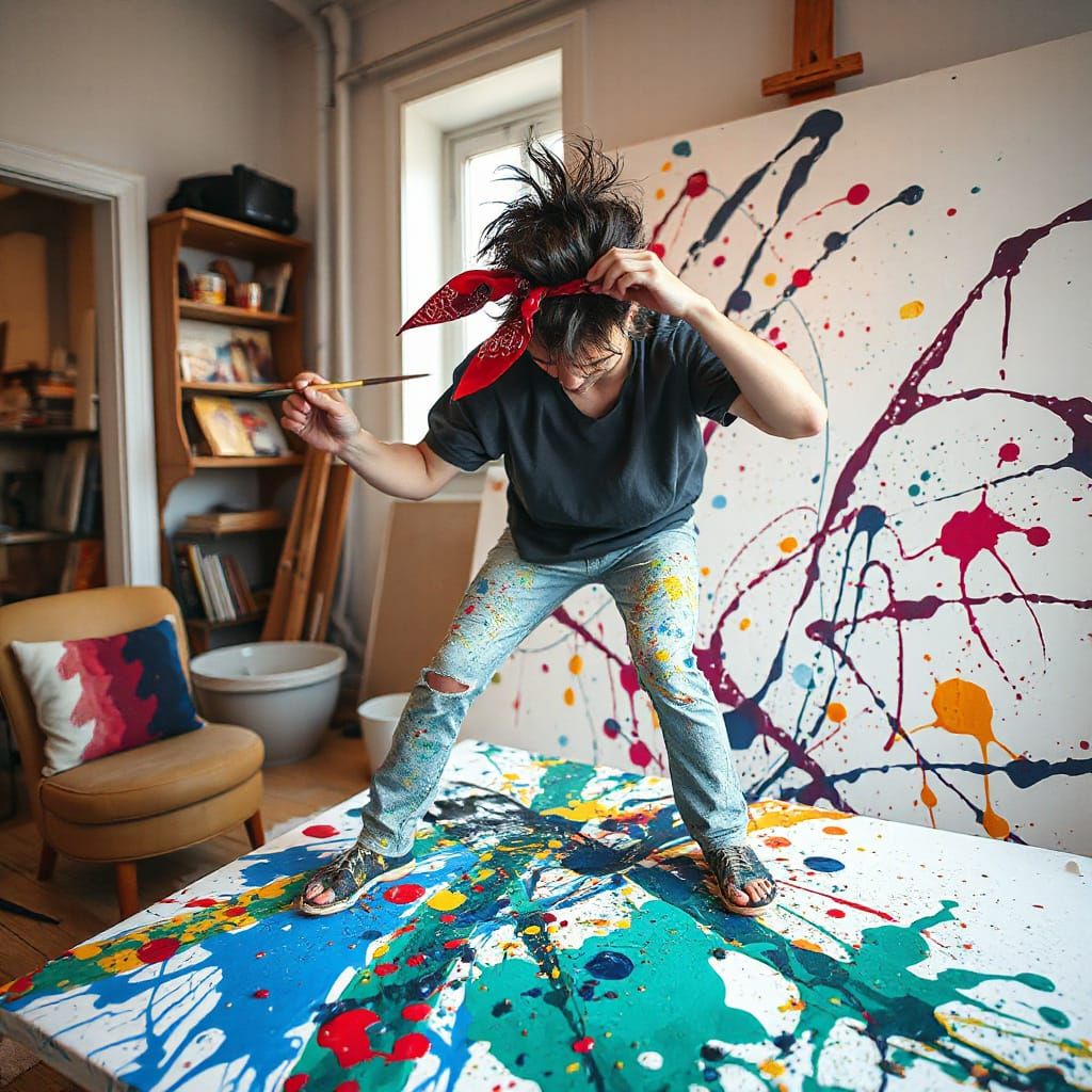 Abstract Expressionist Masterpiece in the Making