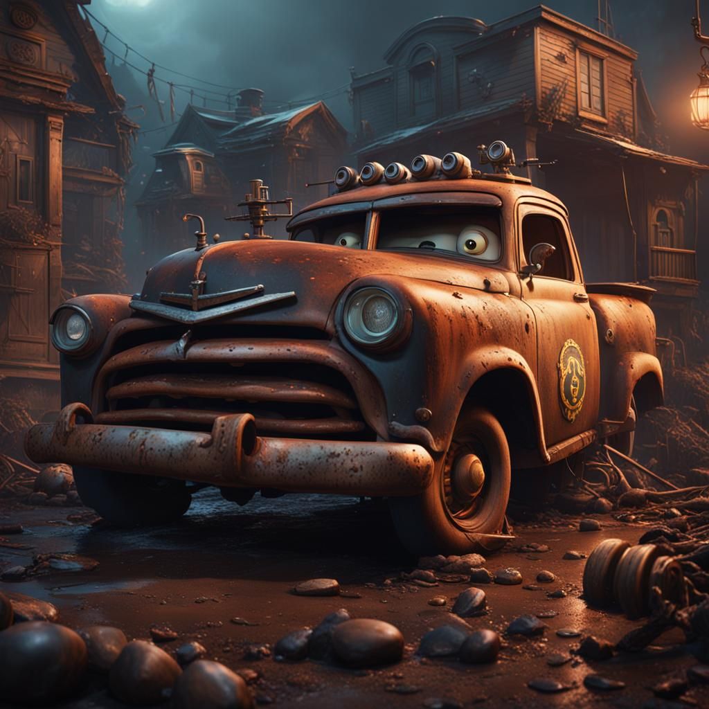 Tow Mater Horror Movie Concept Art