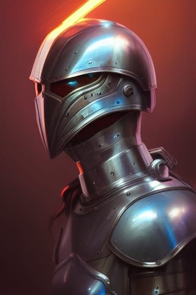 Holographic Warrior in Armour Concept Art