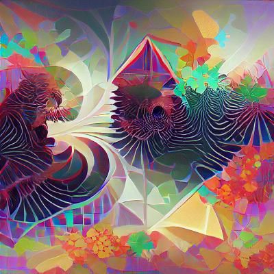 Psychedelic Fractal Art with Geometric Shapes
