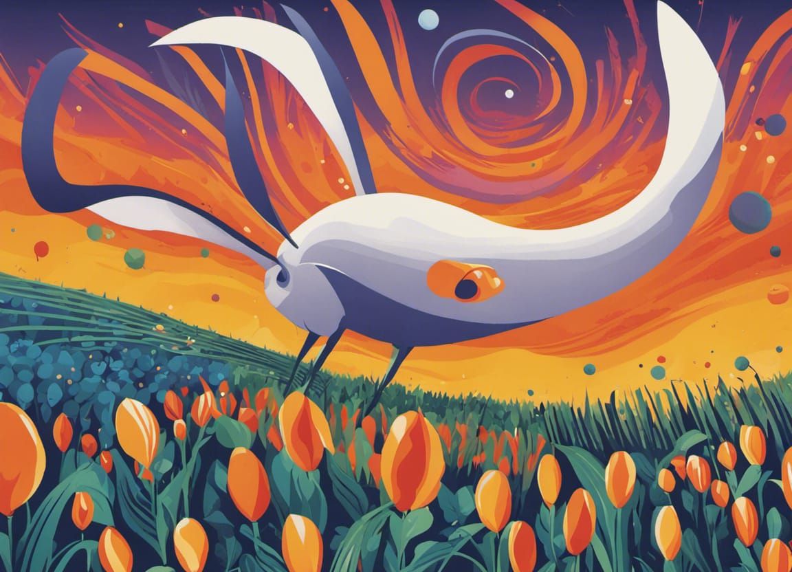 Tulip field neo-expressionism, creativity!