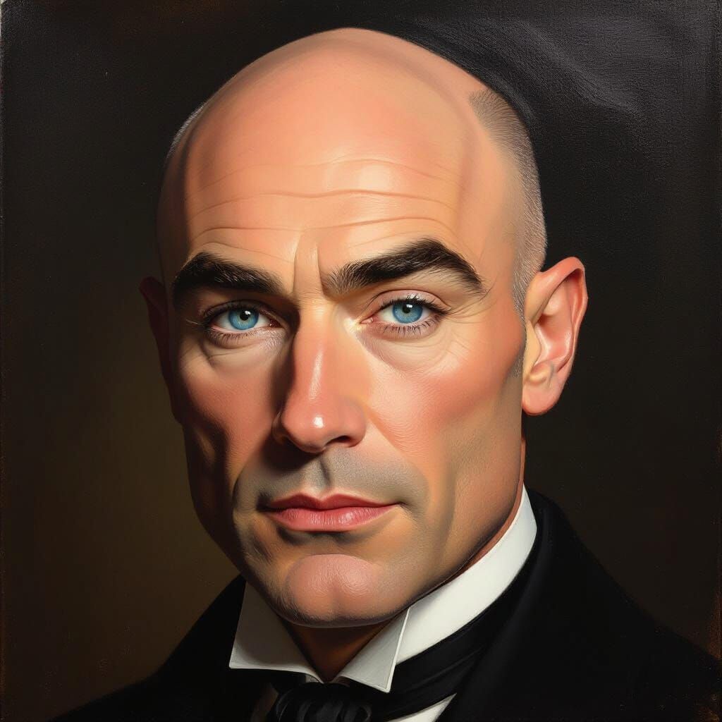 Mr. Tushman Portrait: Striking Blue Eyes, White Eyelashes