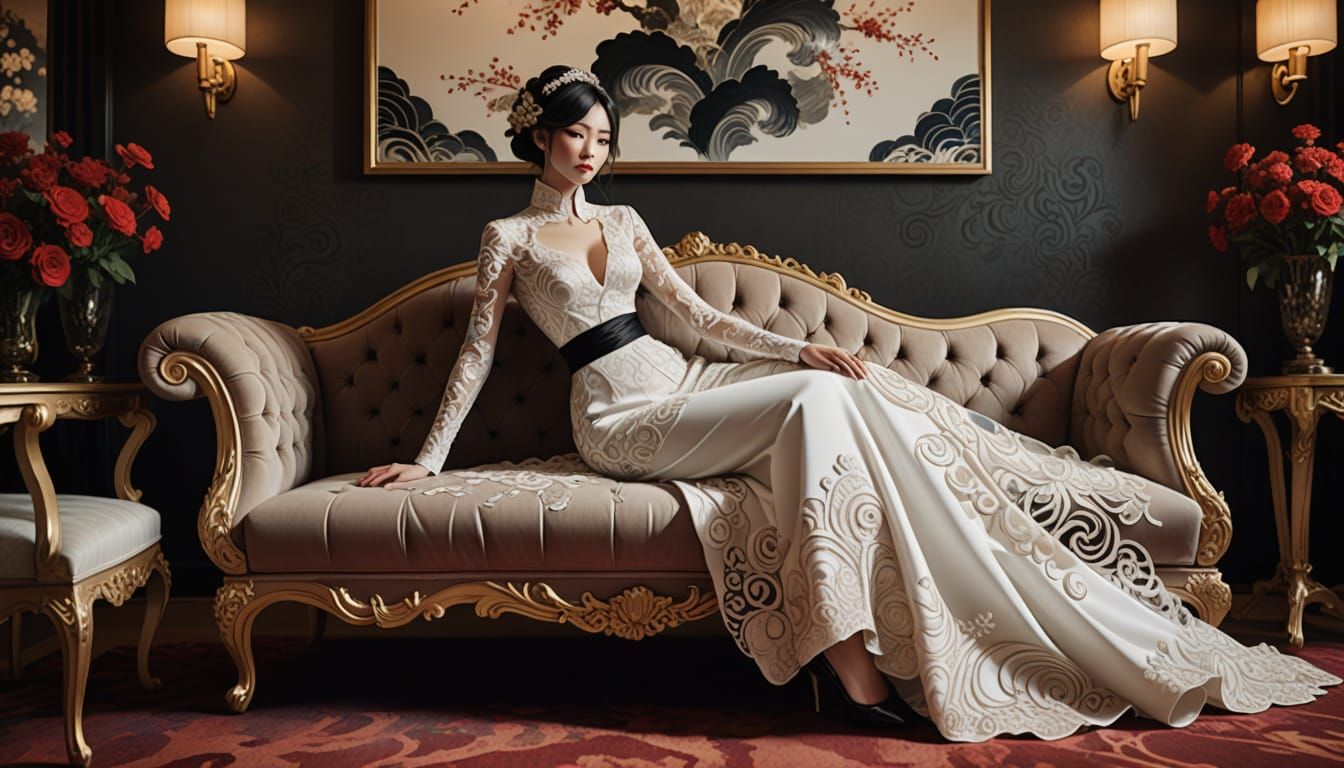 Sensual Russian Bride in Elegant Anime Style