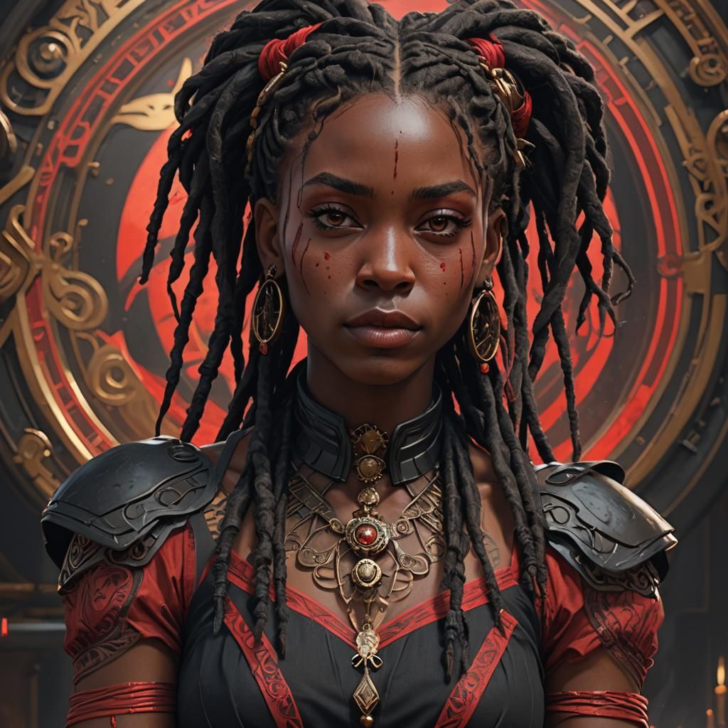 Intricate Portrait of Girl with Dreadlocks, Dynamic Lighting
