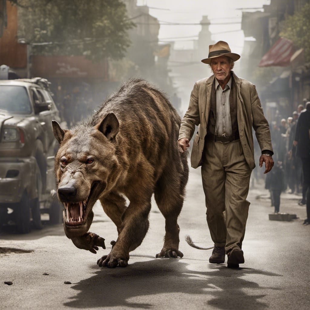 Andrewsarchus Portrait Walking Down Mainstreet