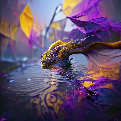 Majestic Water Dragon in Dark Fantasy Concept Art