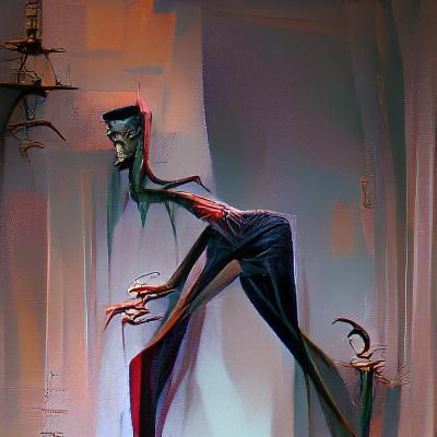 Sinister Lanky Figure in Fantasy Art Style