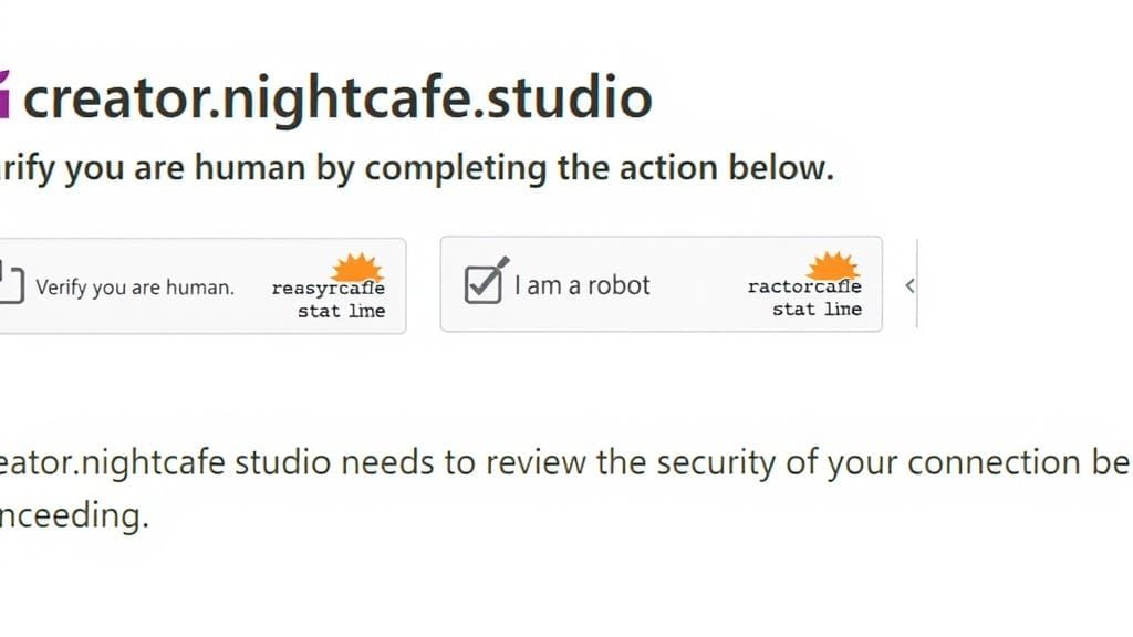 Night Cafe Verification Screen: Are You Human or Robot?